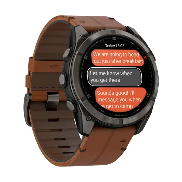 Смарт-часы Garmin Fenix 8 Pro - 51mm Amoled Sapphire Titanium Carbon Grey Chestnut Leather