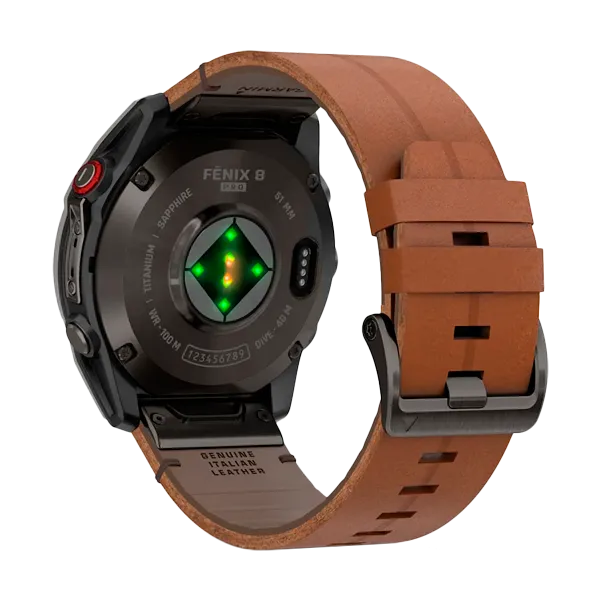 Смарт-часы Garmin Fenix 8 Pro - 51mm Amoled Sapphire Titanium Carbon Grey Chestnut Leather