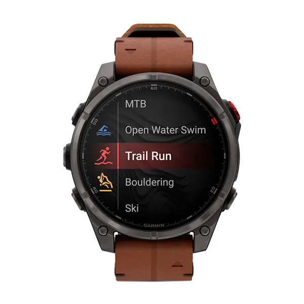 Смарт-часы Garmin Fenix 8 Pro - 47mm Amoled Sapphire Titanium Carbon Grey Chestnut Leather