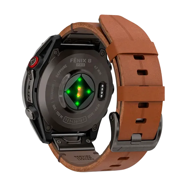 Смарт-часы Garmin Fenix 8 Pro - 47mm Amoled Sapphire Titanium Carbon Grey Chestnut Leather