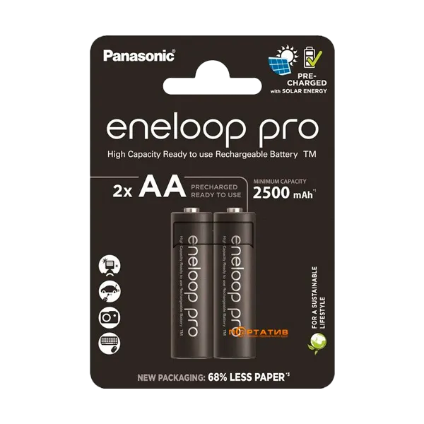 Батарейка Panasonic Eneloop Pro AA 2500 2BP ( 2500mAh, 1шт.)