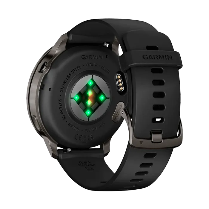 Смарт-часы Garmin Venu 4-45 мм темно-серый с черным ремешком