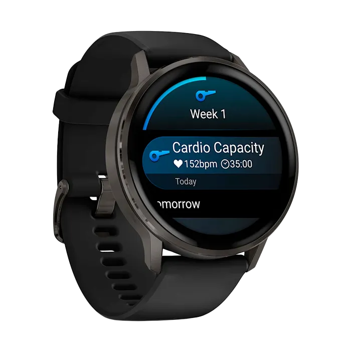 Смарт-часы Garmin Venu 4-45 мм темно-серый с черным ремешком