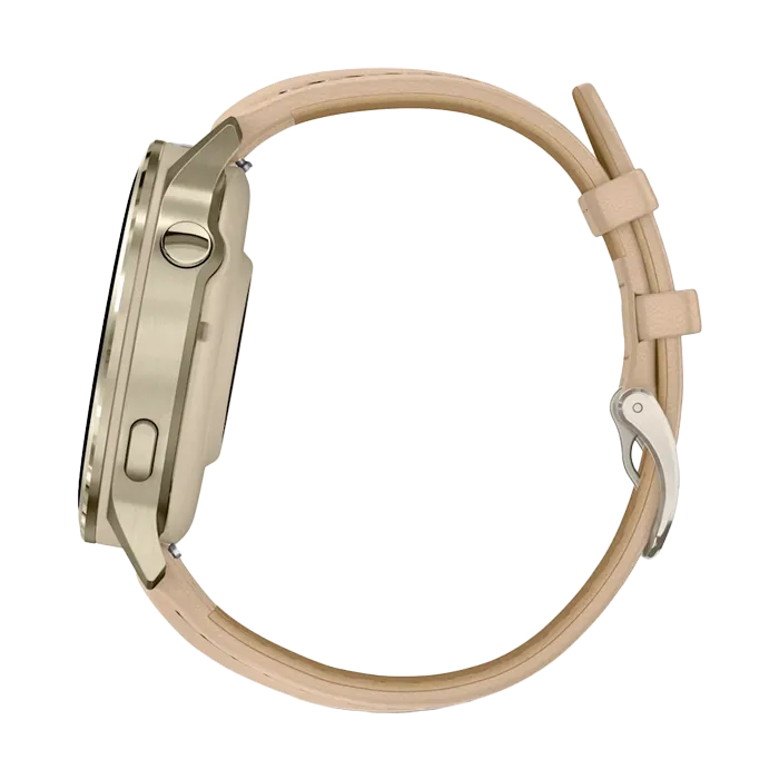 Смарт-часы Garmin Venu 4-41 мм лунно-золотистый с кожаным ремешком песочного цвета