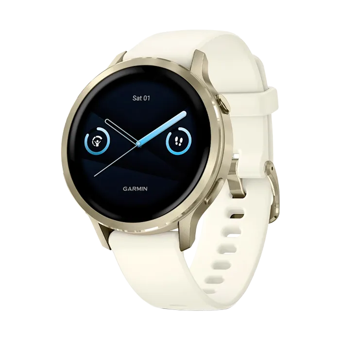 Смарт-часы Garmin Venu 4-41 мм лунно-золотистый с силиконовым ремешком цвета слоновой кости