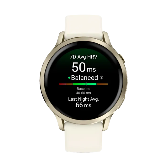 Смарт-часы Garmin Venu 4-41 мм лунно-золотистый с силиконовым ремешком цвета слоновой кости