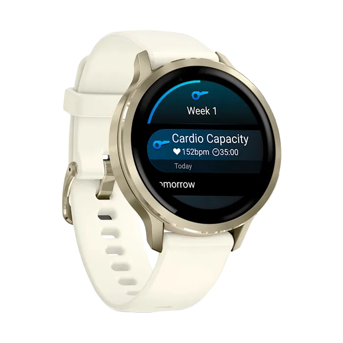 Смарт-часы Garmin Venu 4-41 мм лунно-золотистый с силиконовым ремешком цвета слоновой кости