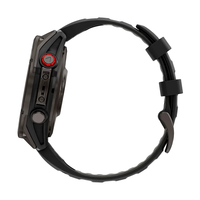 Смарт-часы Garmin Fenix 8 Pro - 47 мм AMOLED, Sapphire, DLC, угольно-серый, черный силиконовый рем-к