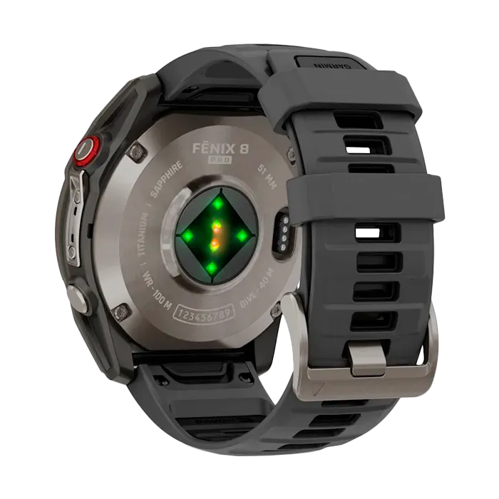 Смарт-часы Garmin Fenix 8 Pro - 51 мм,AMOLED Sapphire, серебристо-серый, графитово-черный сил.рем-к 