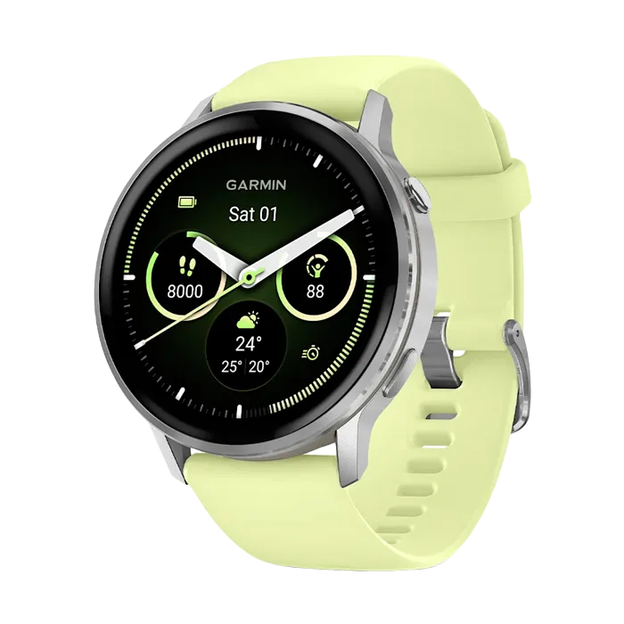Смарт-часы Garmin Venu 4-45 мм серебристый с лимонным ремешком