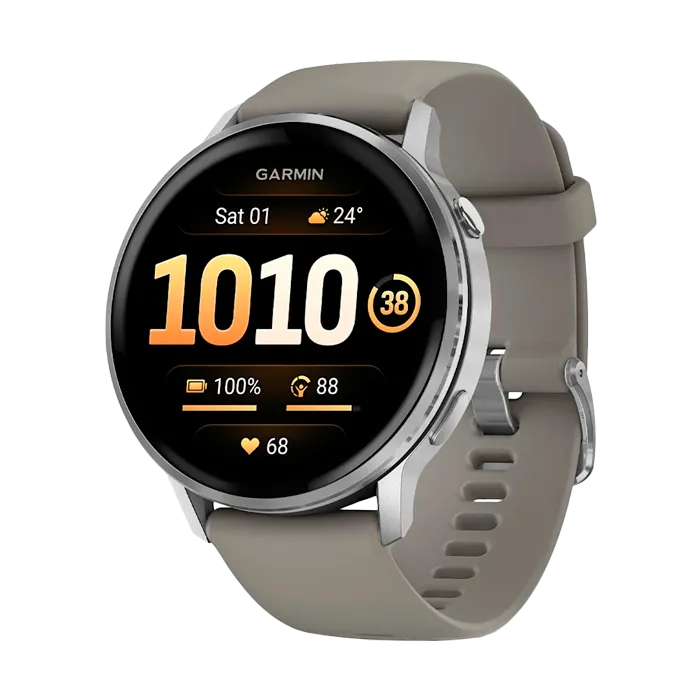 Смарт-часы Garmin Venu 4-45 мм серебристый с серым ремешком