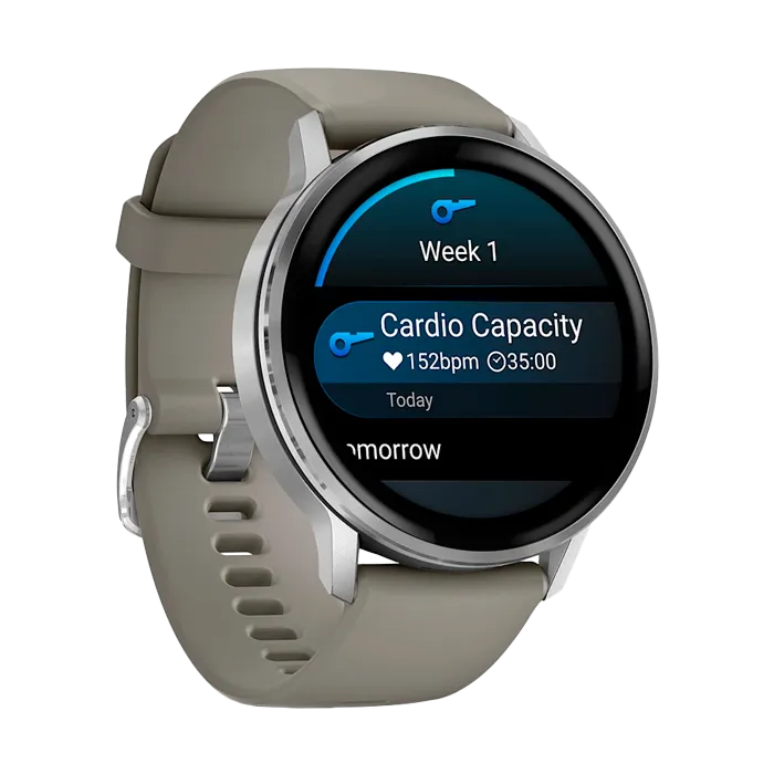 Смарт-часы Garmin Venu 4-45 мм серебристый с серым ремешком