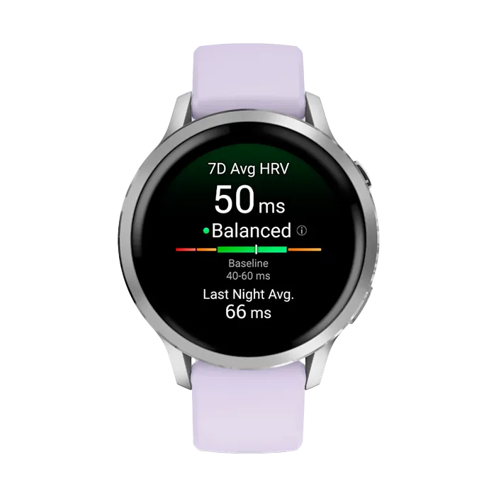 Смарт-часы Garmin Venu 4-41 мм серебристый с сиренево-голубым ремешком