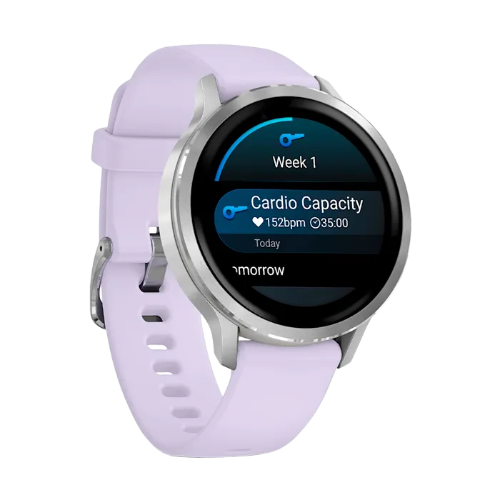 Смарт-часы Garmin Venu 4-41 мм серебристый с сиренево-голубым ремешком