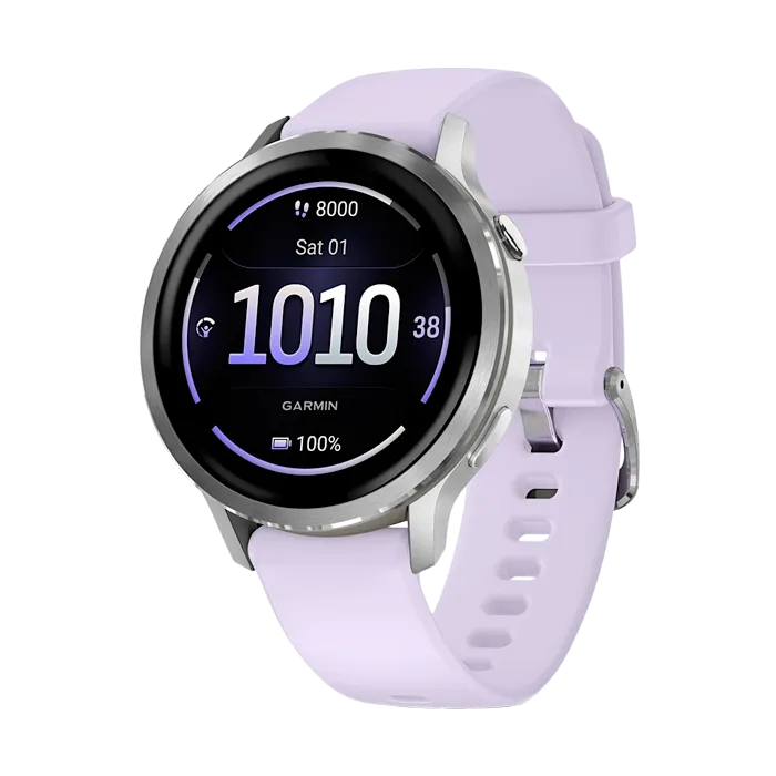 Смарт-часы Garmin Venu 4-41 мм серебристый с сиренево-голубым ремешком