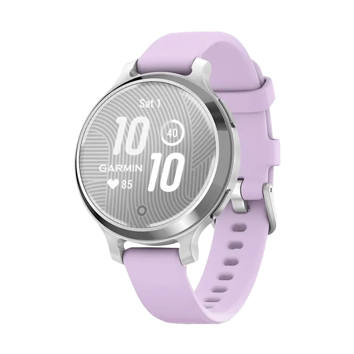 Смарт-часы Garmin LILY 2 Active с серебристым безелем, фиолетовый силиконовый ремешок