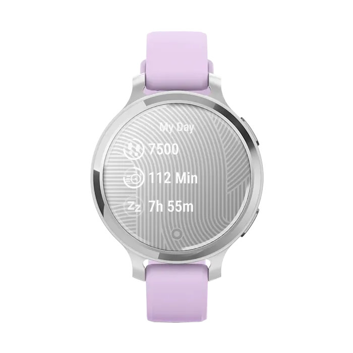 Смарт-часы Garmin LILY 2 Active с серебристым безелем, фиолетовый силиконовый ремешок