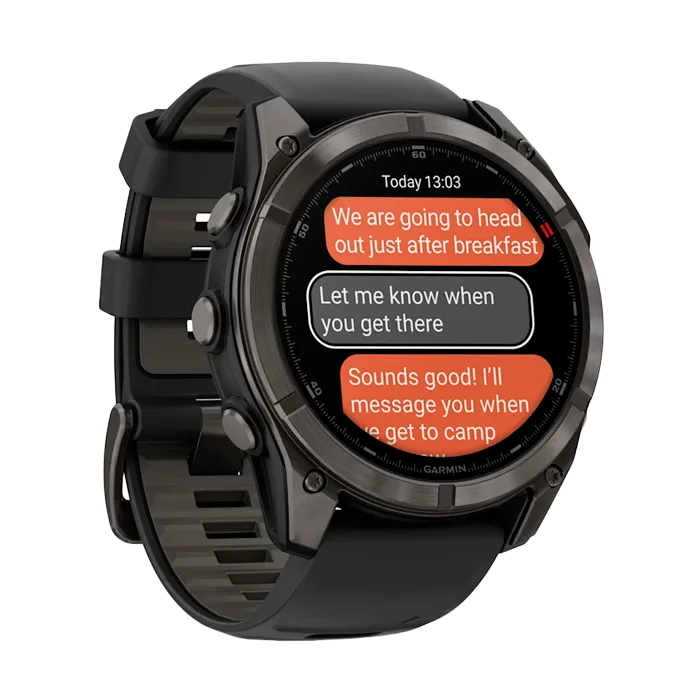 Смарт-часы Garmin Fenix 8 Pro - 51mm AMOLED Sapphire, DLC, угольно-серый, черный силиконовый ремешок