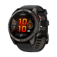 Смарт-часы Garmin Fenix 8 Pro - 51mm AMOLED Sapphire, DLC, угольно-серый, черный силиконовый ремешок
