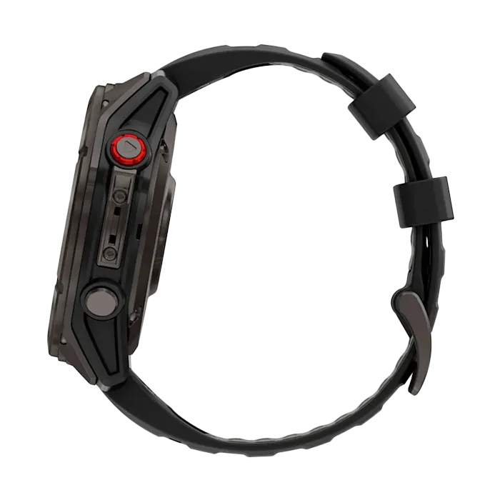 Смарт-часы Garmin Fenix 8 Pro - 51mm AMOLED Sapphire, DLC, угольно-серый, черный силиконовый ремешок