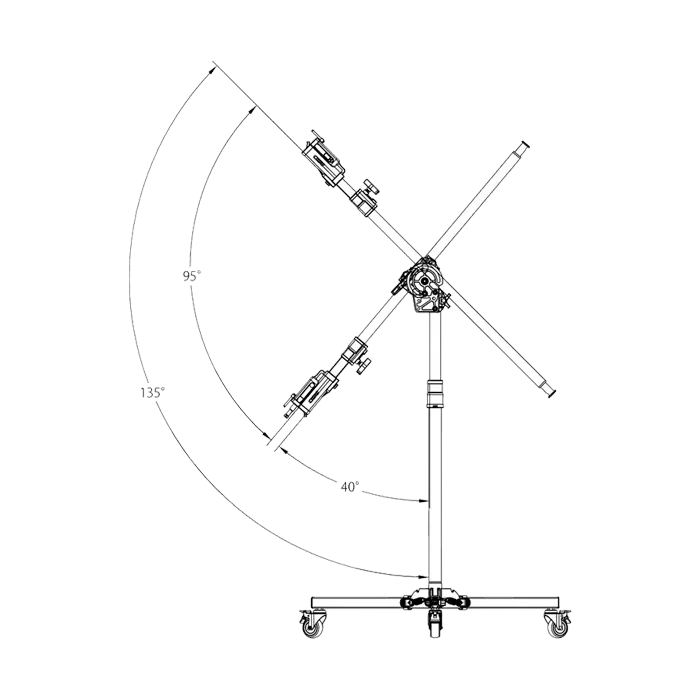 Стойка-журавль KUPO 346MH JUNIOR BOOM ROLLER STAND на колесах