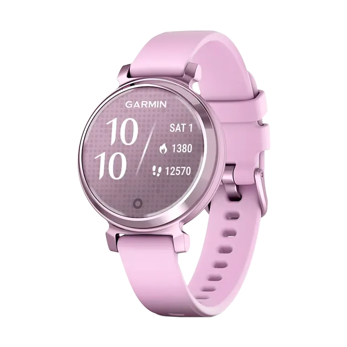 Смарт-часы Garmin Lily 2 с безелем лилового цвета, лиловый силиконовый ремешок