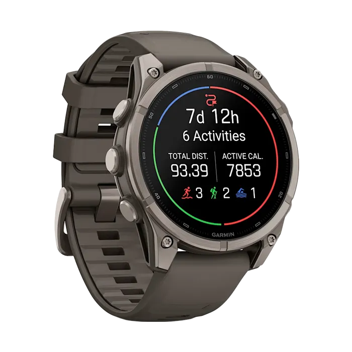 Смарт-часы Garmin Fenix 9 - 47 мм, титановый, пепельно-серый силиконовый ремешок