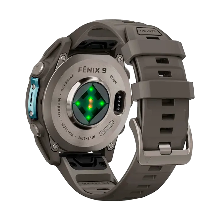 Смарт-часы Garmin Fenix 9 - 47 мм, титановый, пепельно-серый силиконовый ремешок