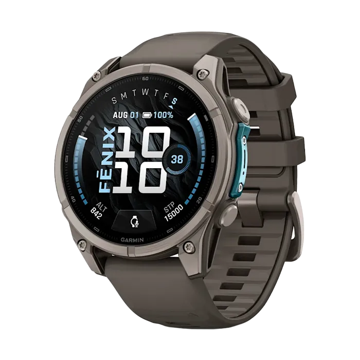 Смарт-часы Garmin Fenix 9 - 47 мм, титановый, пепельно-серый силиконовый ремешок