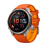 Смарт-часы Garmin Fenix 9 Pro - 47mm Amoled,Titanium, с оранжевым селиконовым ремешком 