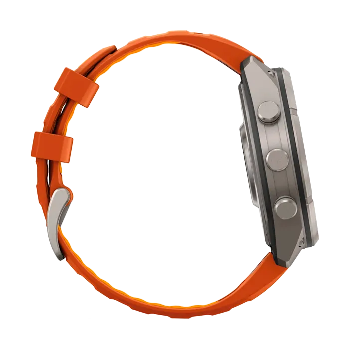 Смарт-часы Garmin Fenix 9 Pro - 47mm Amoled,Titanium, с оранжевым селиконовым ремешком 