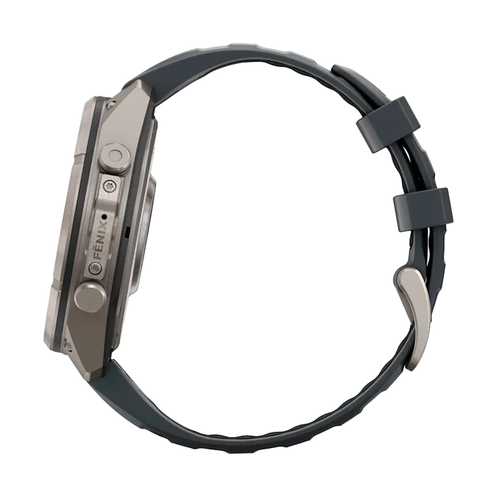 Смарт-часы Garmin Fenix 9 Pro - 47mm Amoled,Titanium, черный силиконовый ремешок