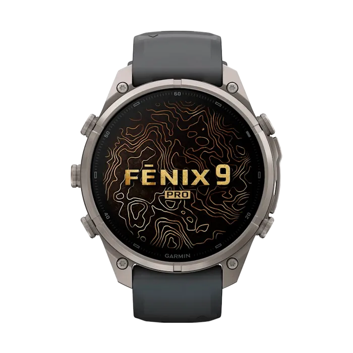 Смарт-часы Garmin Fenix 9 Pro - 47mm Amoled,Titanium, черный силиконовый ремешок