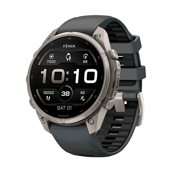 Смарт-часы Garmin Fenix 9 Pro - 47mm Amoled,Titanium, черный силиконовый ремешок