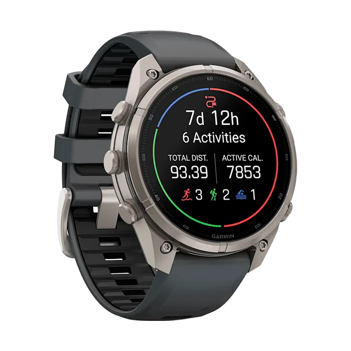 Смарт-часы Garmin Fenix 9 Pro - 47mm Amoled,Titanium, черный силиконовый ремешок