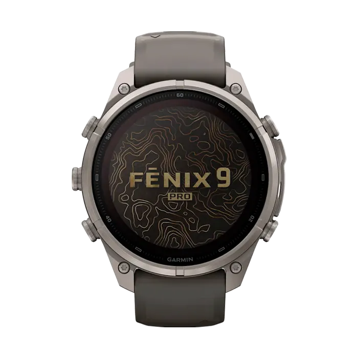 Смарт-часы Garmin Fenix 9 Pro - 47mm Solar inReach,Titanium, графитово-чёрный силиконовый ремешок