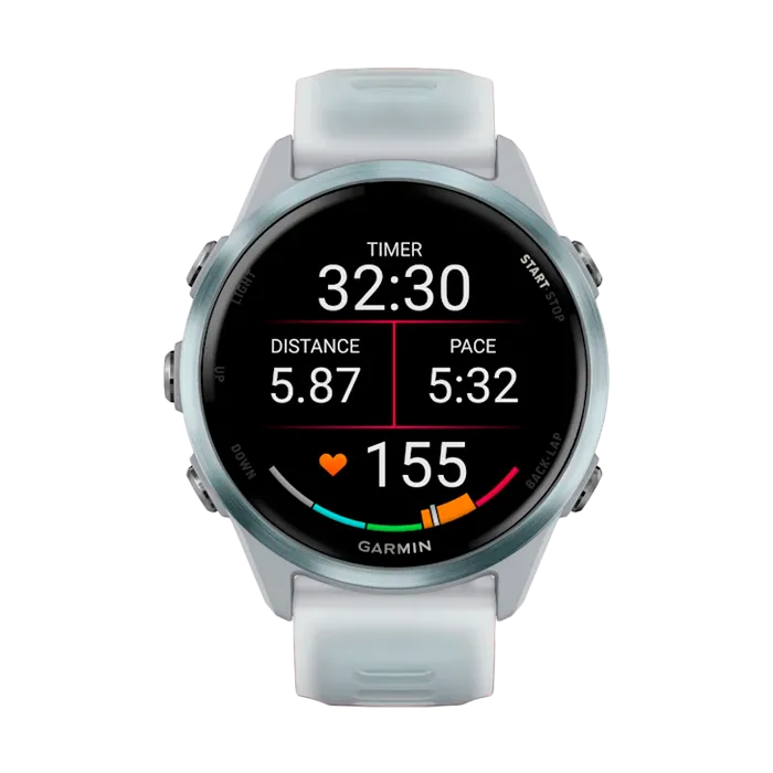 Смарт-часы Garmin Forerunner 570 - 42мм, светло-серый, алюминиевый безель, облачно-голубой ремешок