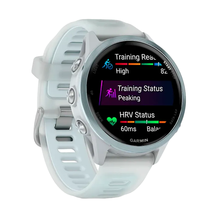 Смарт-часы Garmin Forerunner 570 - 42мм, светло-серый, алюминиевый безель, облачно-голубой ремешок