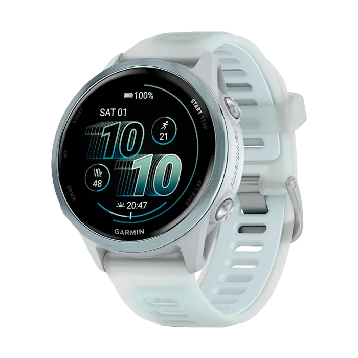 Смарт-часы Garmin Forerunner 570 - 42мм, светло-серый, алюминиевый безель, облачно-голубой ремешок