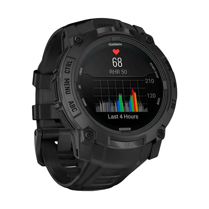 Смарт-часы Garmin INSTINCT 3 - 50mm AMOLED, Tactical Edition черный с черным ремешком 