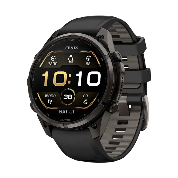 Смарт-часы Garmin Fenix 9 Pro - 47mm Amoled,темно-серый с черным силиконовым ремешком