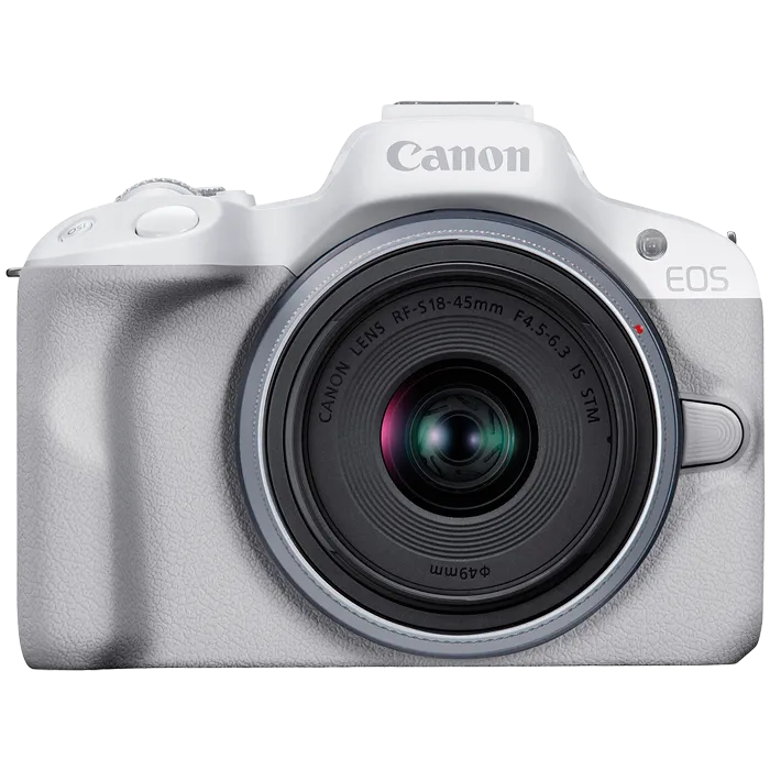Беззеркальный фотоаппарат Canon EOS R50 Kit RF-S 18-45mm f/4.5-6.3 IS STM Белый