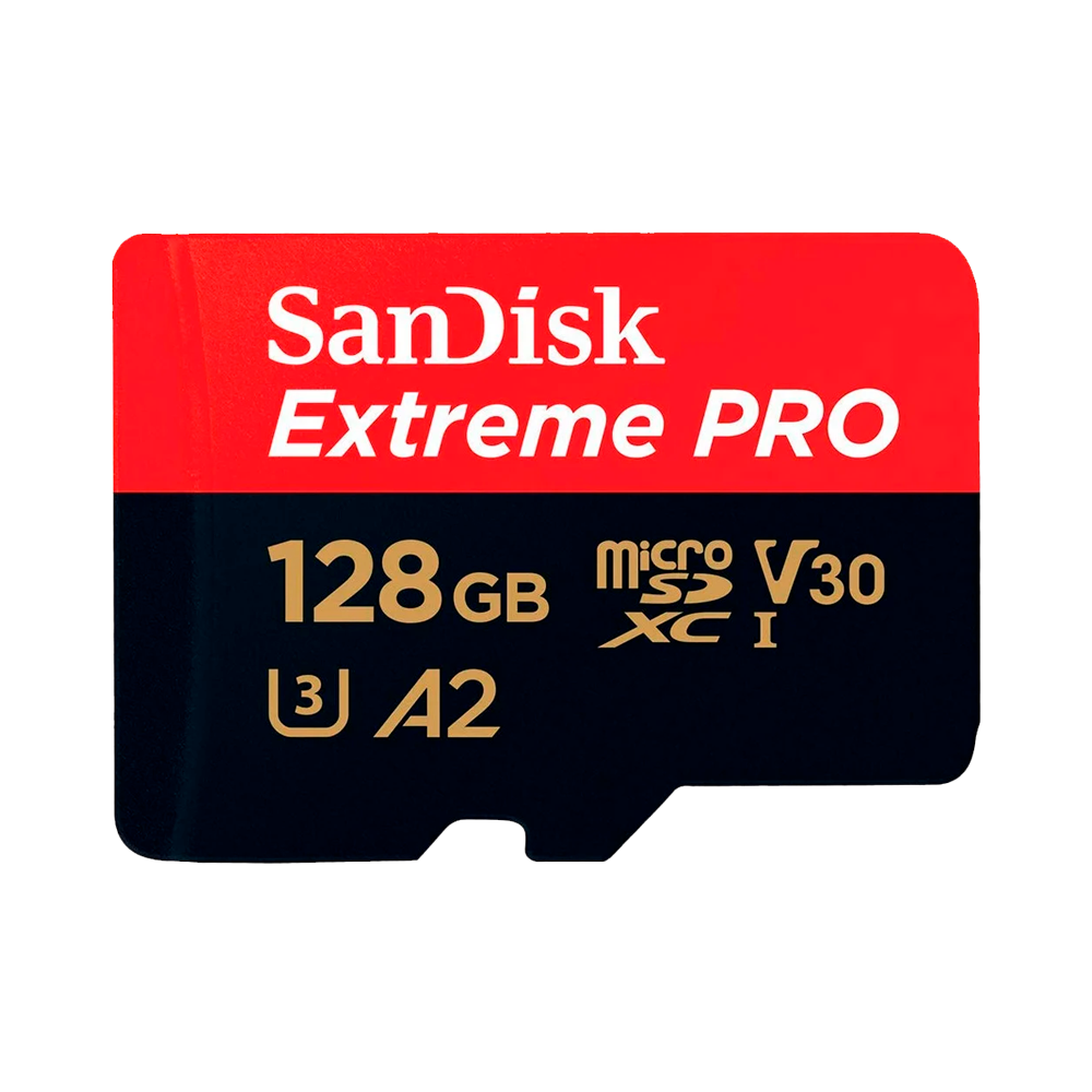 Карта памяти SanDisk Extreme PRO 200mb/s (4K) 128Gb MicroSD A2 V30  (SDSQXCD-128G-GN6MA)